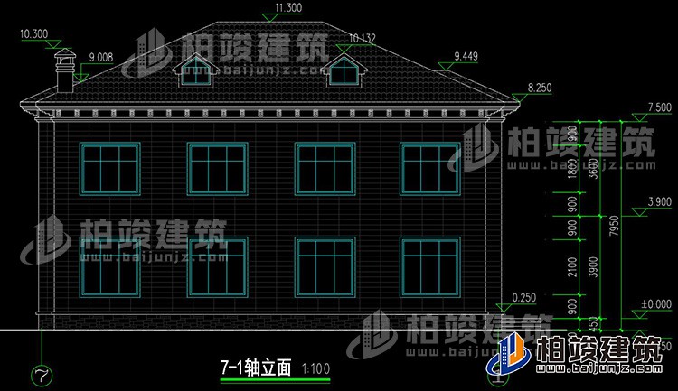 背立面图